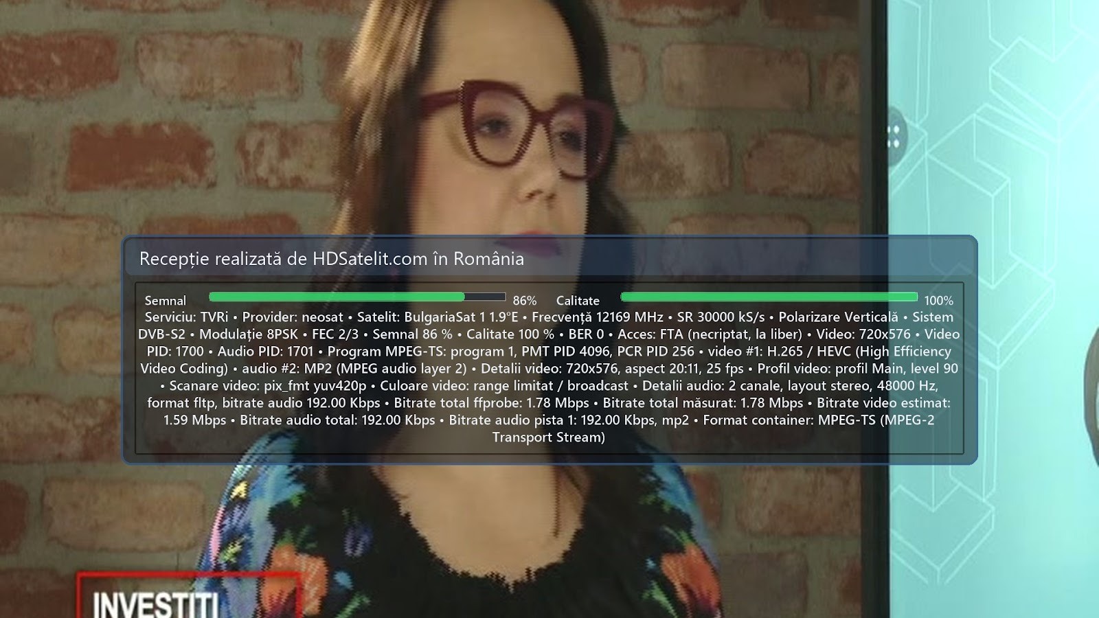 Ce am prins pe 12169 MHz: TVRi pe BulgariaSat 1