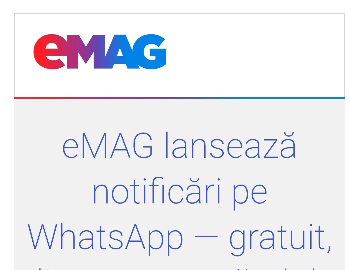Cum funcționează notificările eMAG pe WhatsApp și ce mesaje vei primi