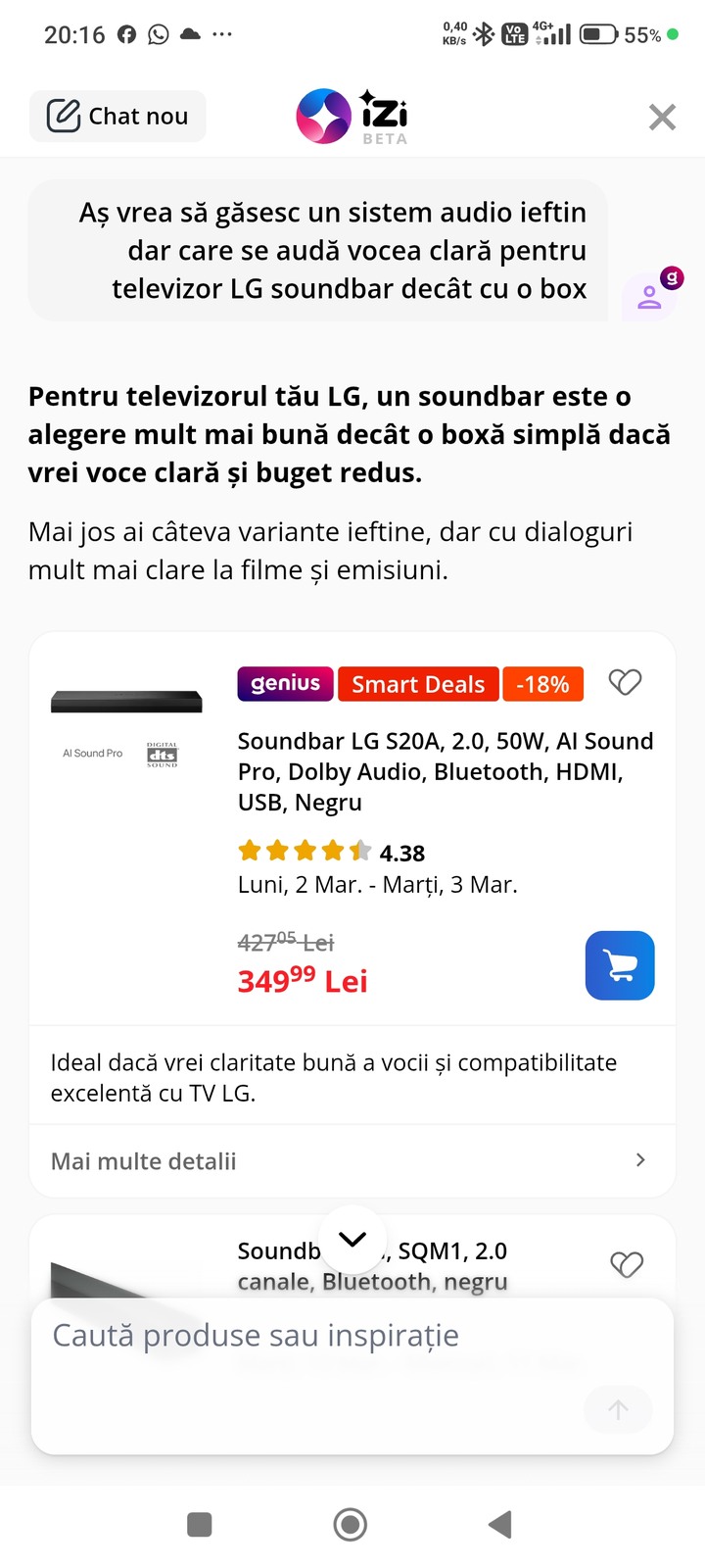 eMag a lansat în teste beta asistentul de cumpărături AI Izi