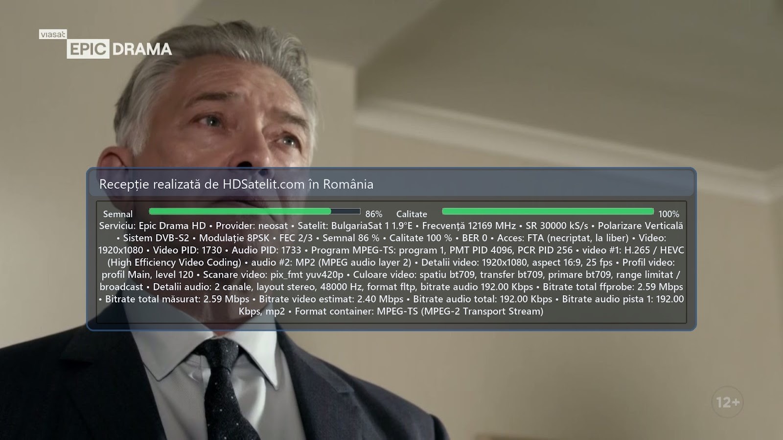 Epic Drama HD, temporar la liber pe BulgariaSat 1, verificat în România