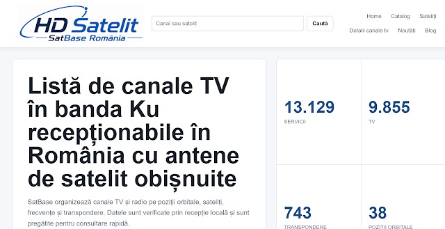 HD Satelit a lansat SATBASE, o nouă secțiune dedicată pasionaților de recepție satelit, televiziune digitală și monitorizarea transmisiunilor TV prin satelit