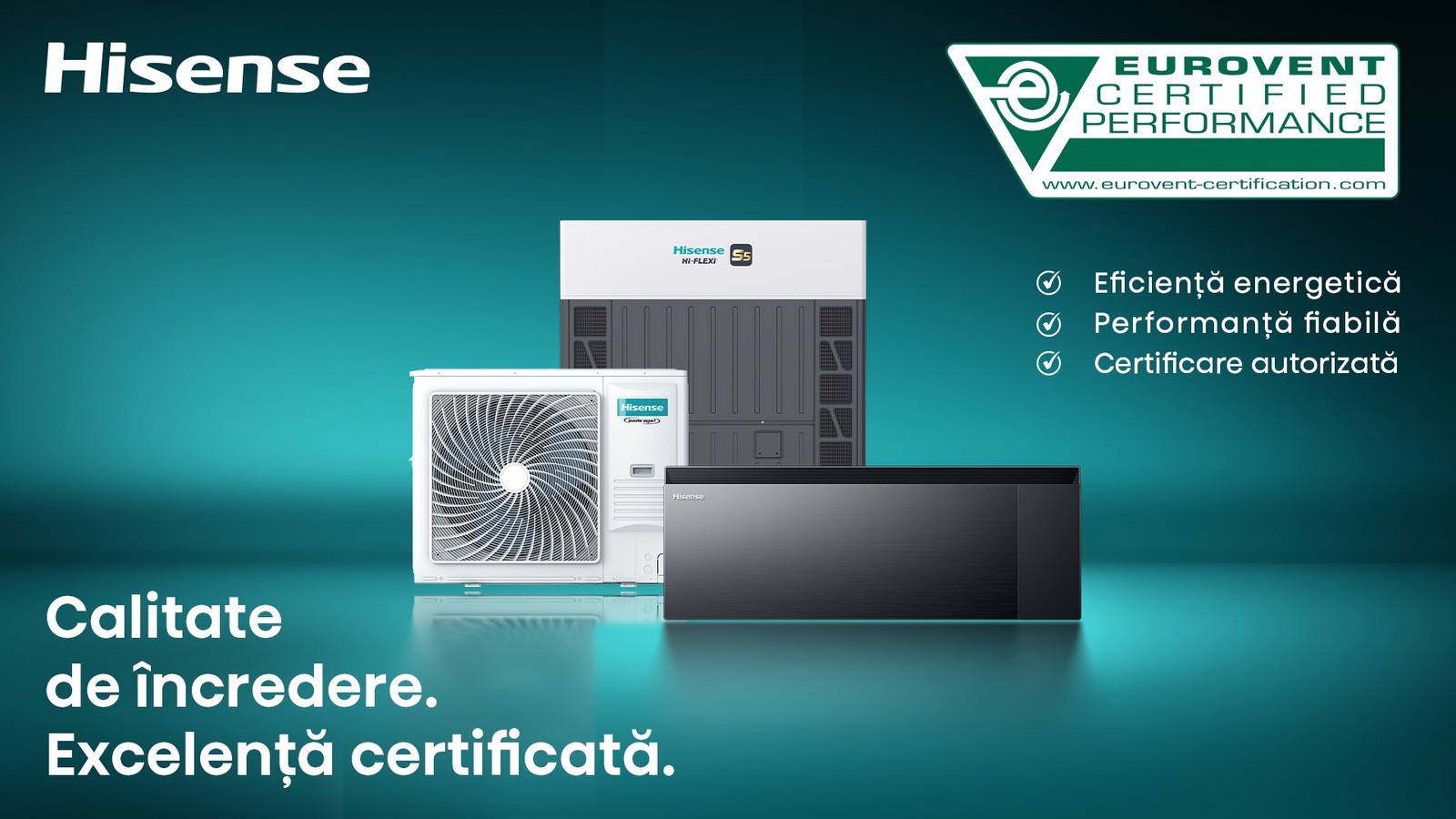 Hisense extinde certificarea Eurovent și pentru aparatele split din categoria AC1