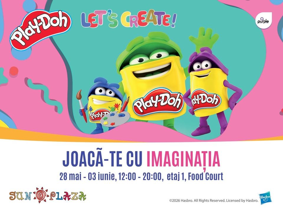 Play-Doh Live Event ajunge la Sun Plaza, cu acces gratuit pentru copii și familii