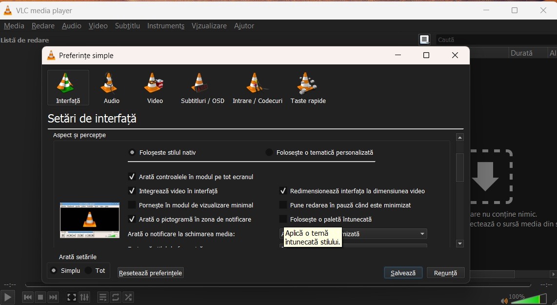 Playerul video VLC 3.0.23 îmbunătățește Dark Mode și aduce suport nativ pentru Windows pe ARM