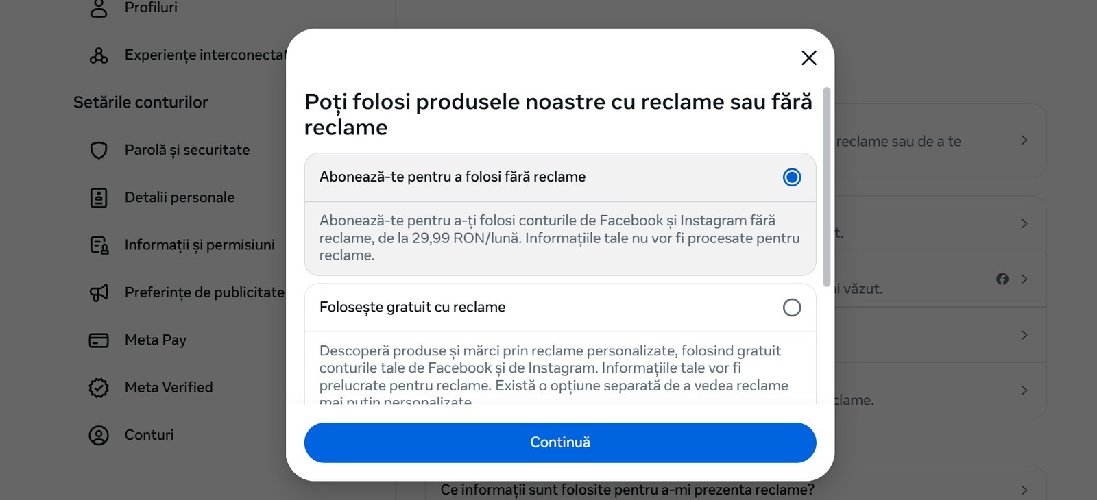 Știai că Facebook oferă un abonament fără reclame?