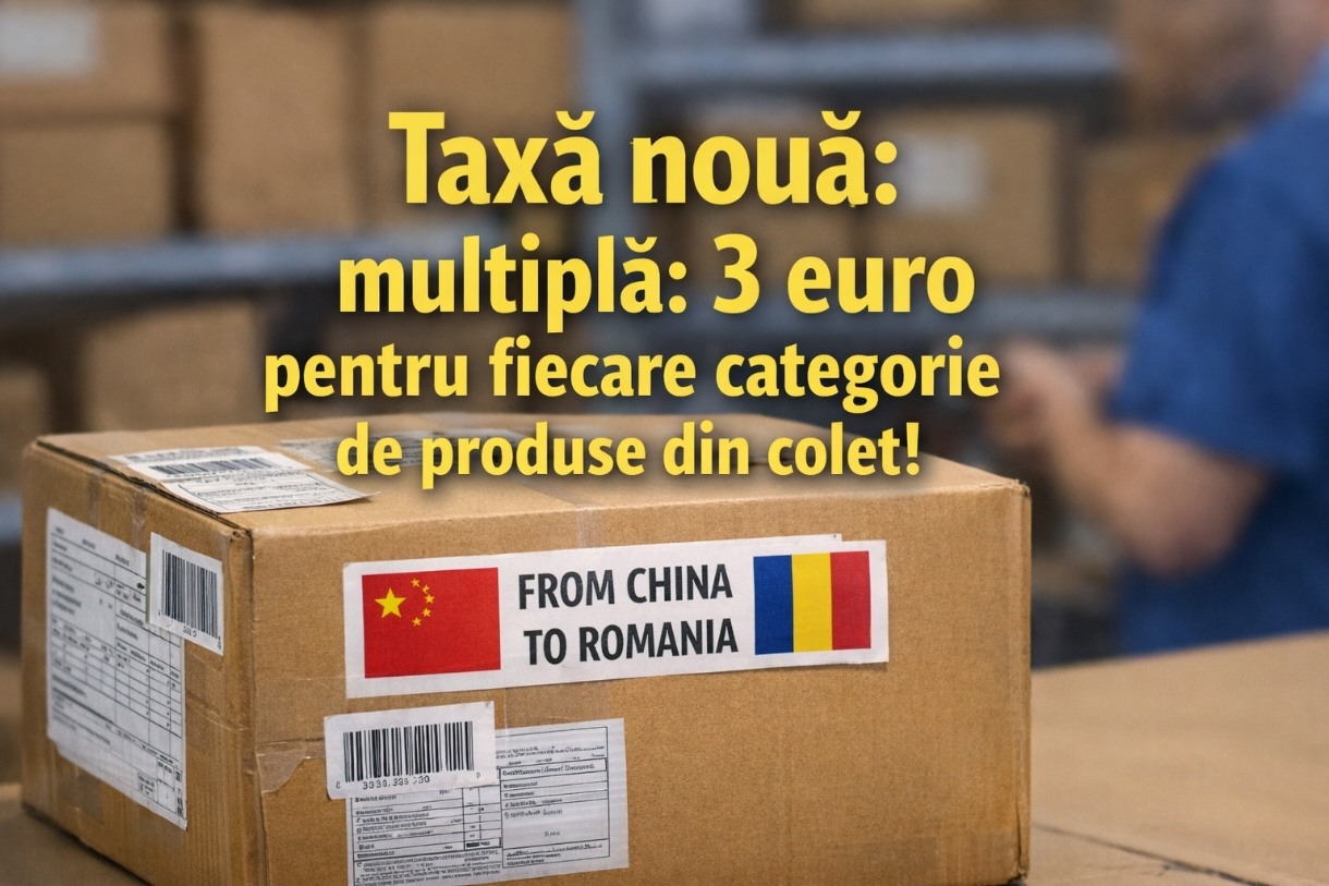 Taxă nouă multiplă: 3 euro pentru fiecare categorie de produse din coletele din afara UE