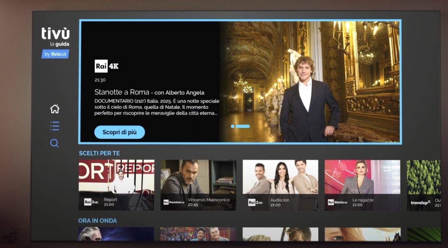 TivùSat a lansat ghid de programe prin HbbTV, plus o arhivă interactivă gratuită cu conținut 4K