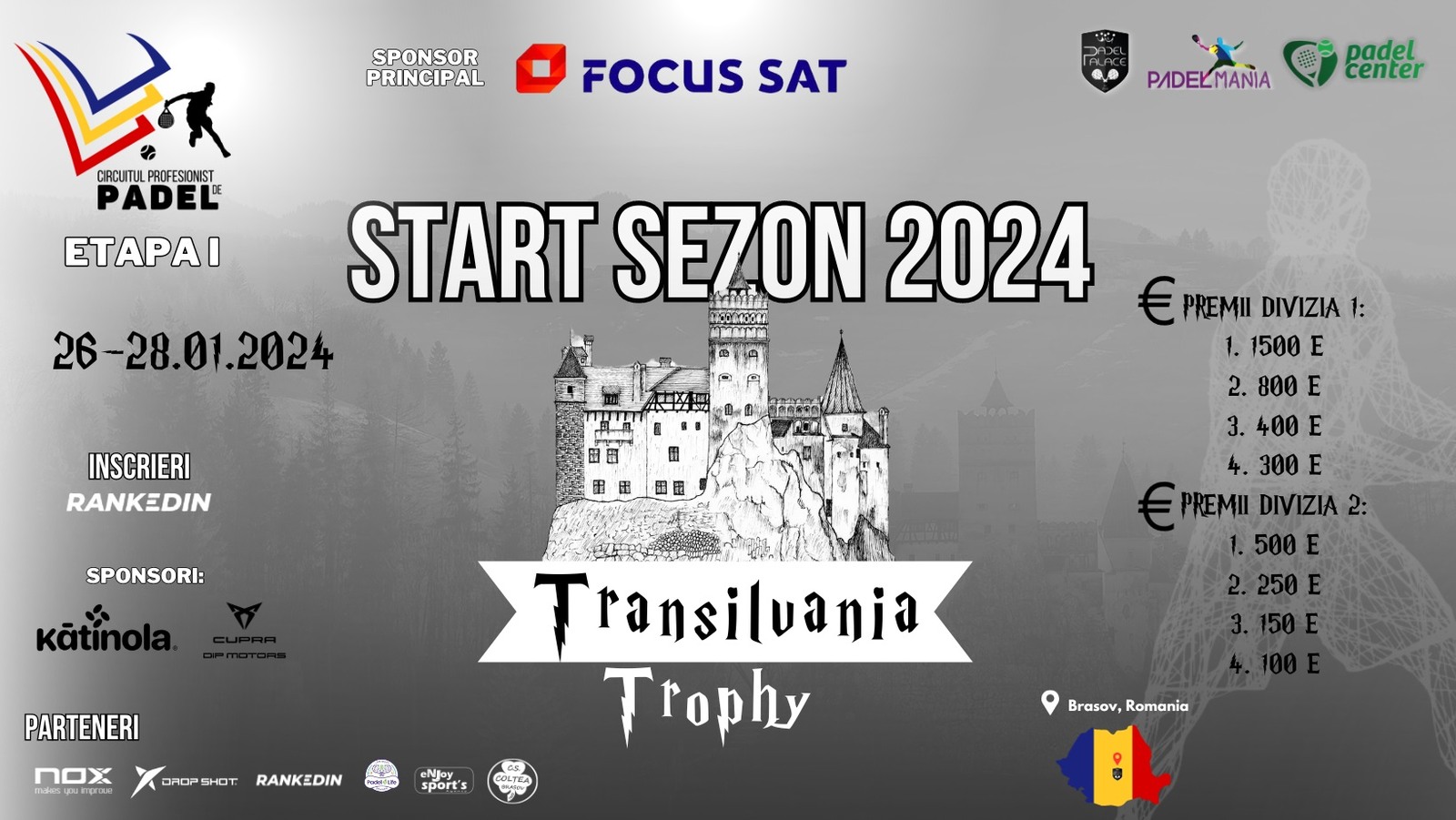 Turneul de Padel Transilvania Trophy, disponibil la Focus Sat, sponsor principal al evenimentului