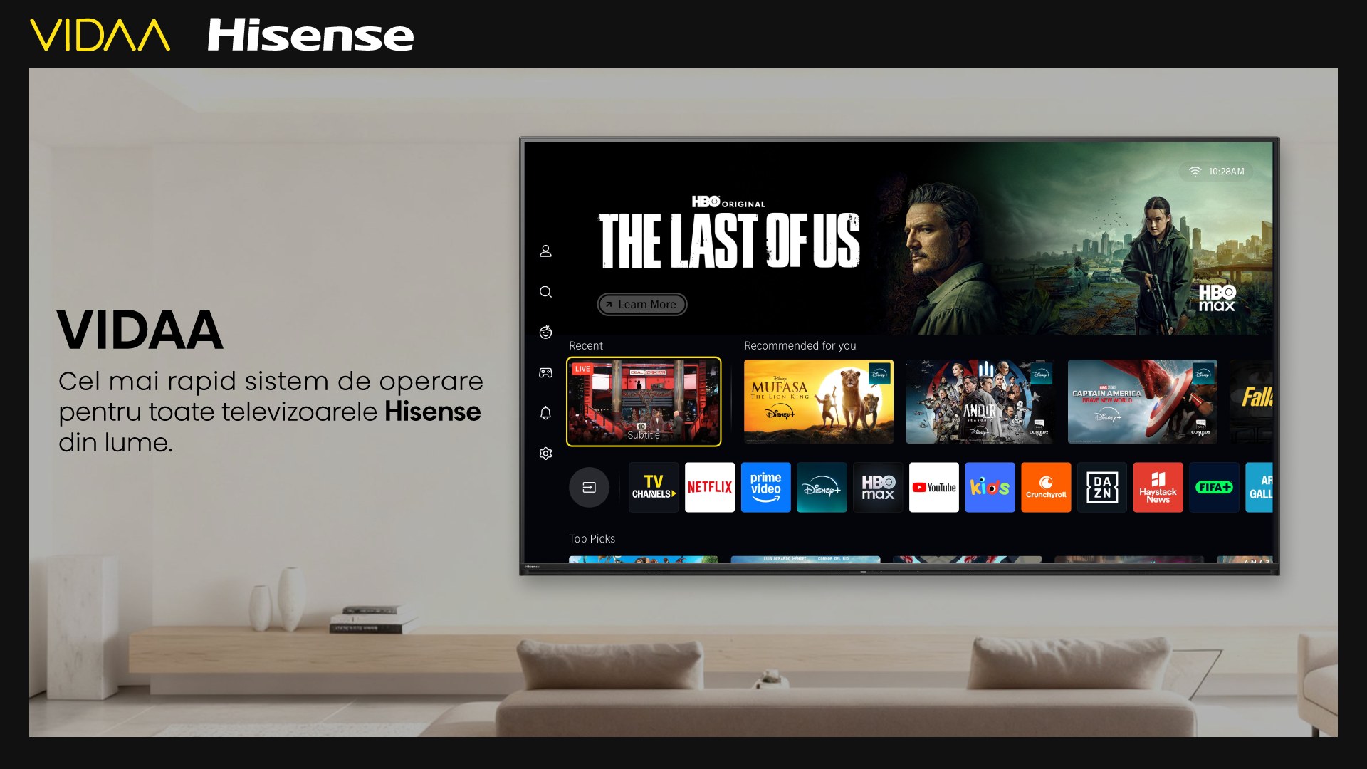 Hisense extinde platforma Smart TV VIDAA în România: Orange TV Go și Spotify sunt disponibile pe televizoarele mărcii