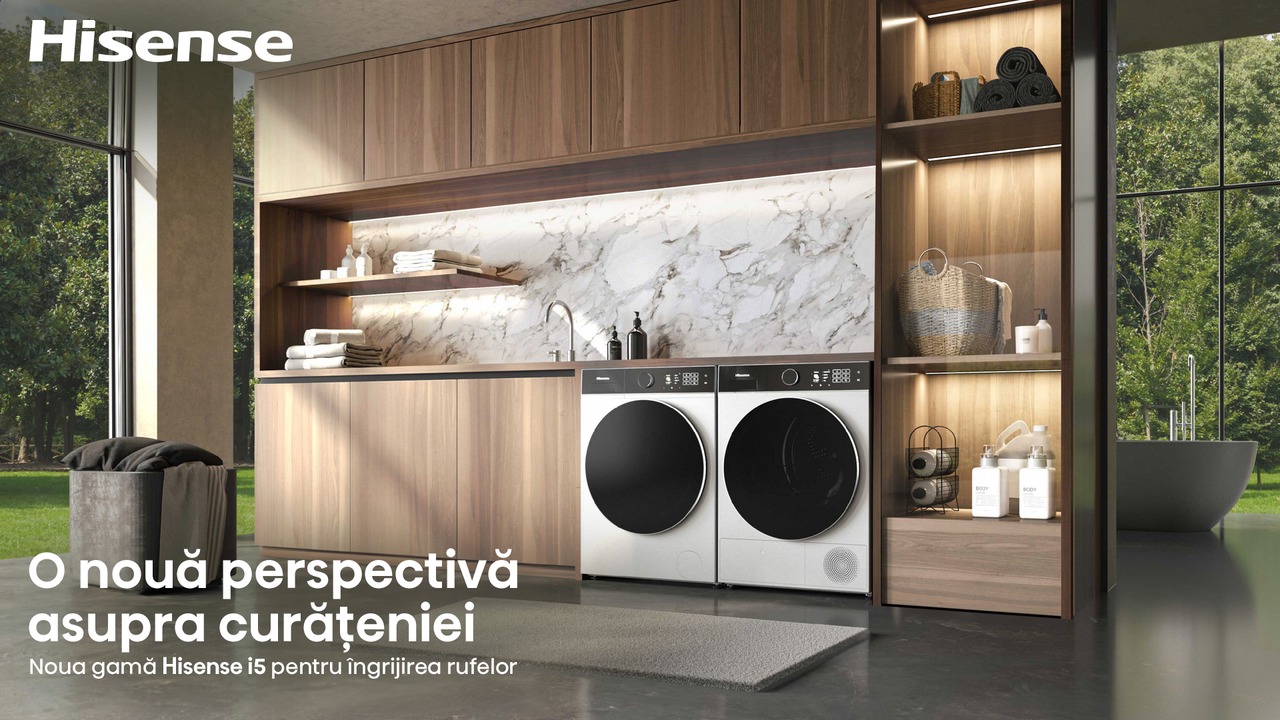 Hisense a lansat Infinite Series 5: mașini de spălat și uscătoare inteligente pentru locuințe moderne